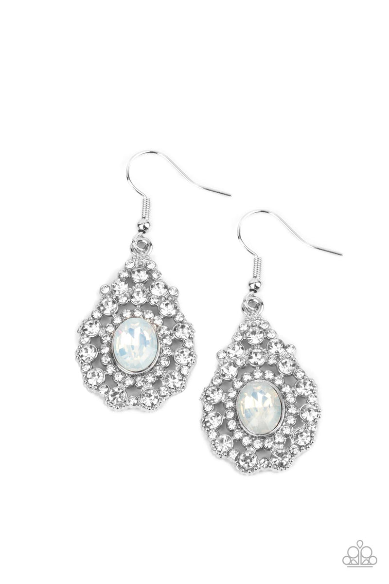 Celestial Charmer  - White Earrings - Paparazzi Accessories