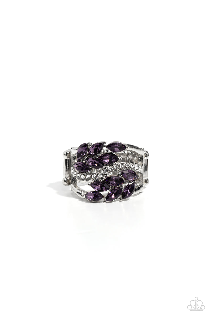 Luminously Leafy - Purple Ring - Paparazzi Accessories