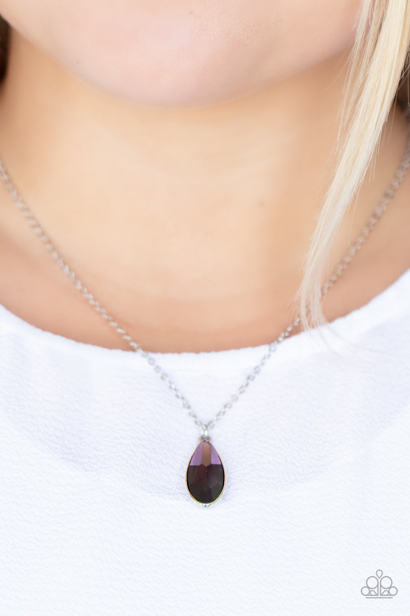 Prismatically Polished - Purple Necklace - Paparazzi Accessories