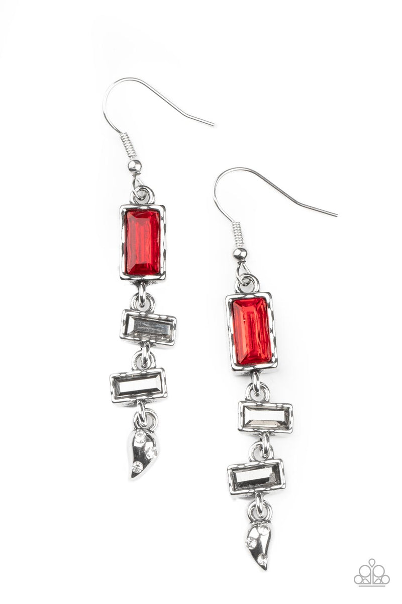Modern Day Artifact - Red Earrings - Paparazzi Accessories