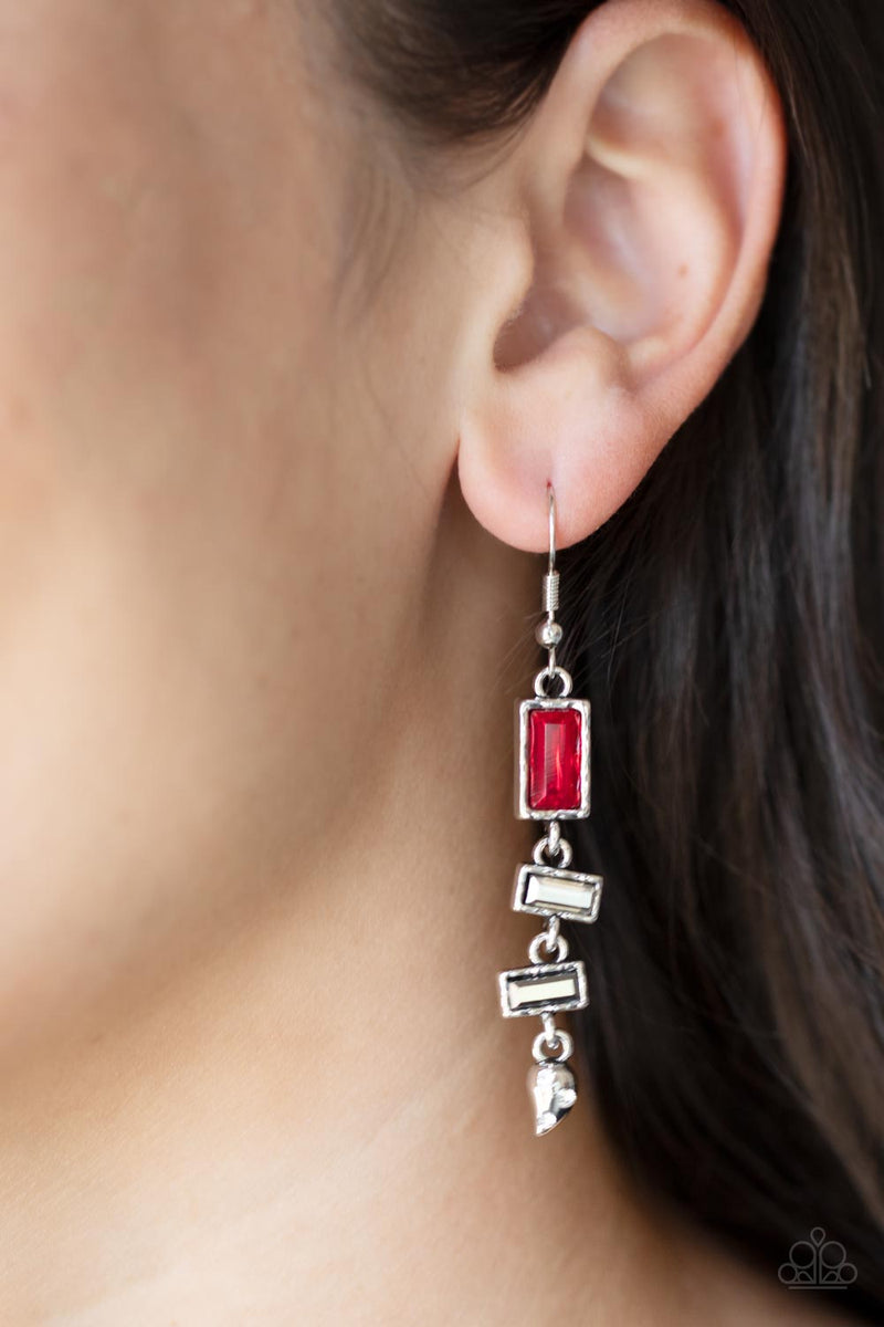 Modern Day Artifact - Red Earrings - Paparazzi Accessories