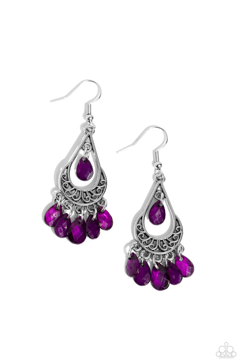 Beachside Ballroom - Purple Earrings - Paparazzi Accessories