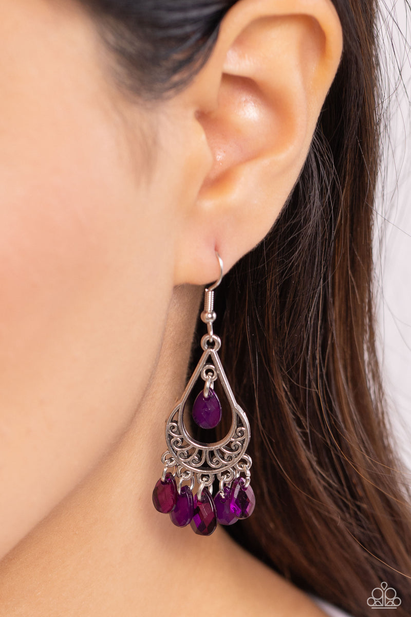 Beachside Ballroom - Purple Earrings - Paparazzi Accessories
