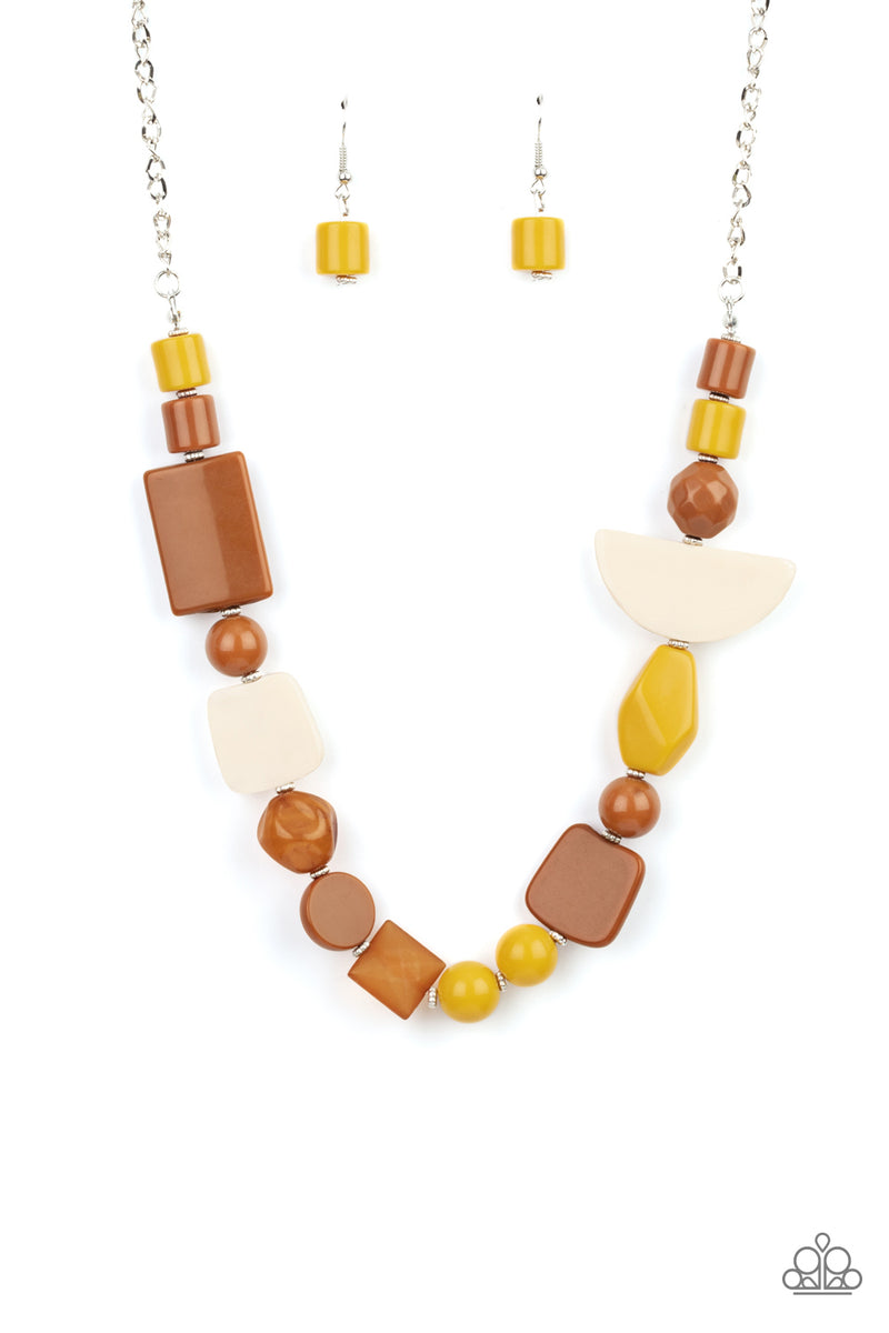 Tranquil Trendsetter - Yellow Necklace - Paparazzi Accessories