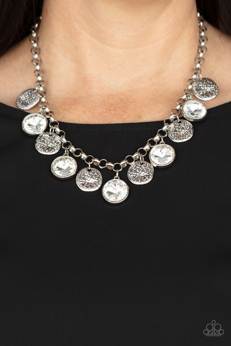 Spot On Sparkle - White Necklace - Paparazzi Accessories