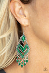 Dearly Debonair - Green Earrings - Paparazzi Accessories