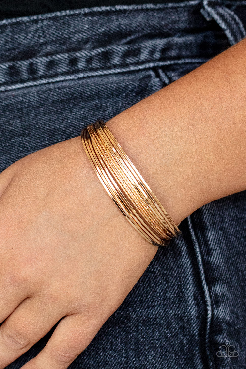 This Girl is on WIRE - Gold Bracelet - Paparazzi Accessories