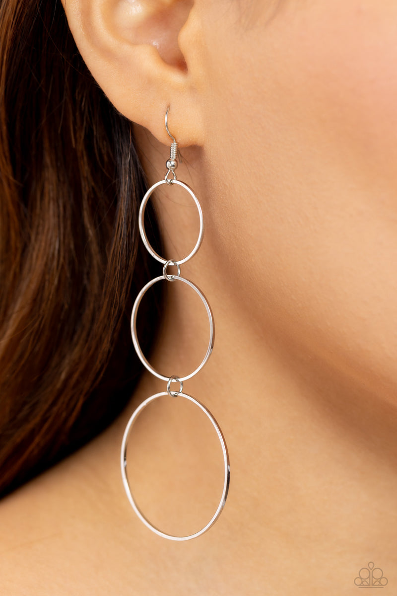 Urban Ozone - Silver Earrings - Paparazzi Accessories