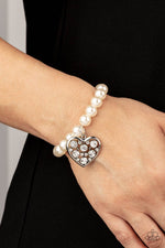Cutely Crushing - White Bracelet - Paparazzi Accessories