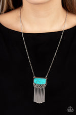 Plateau Pioneer - Blue Necklace - Paparazzi Accessories