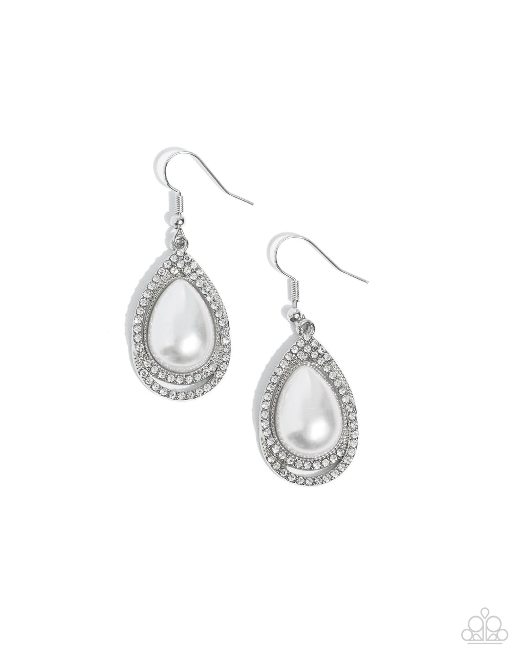 five-dollar-jewelry-effortless-elegance-white-earrings-paparazzi-accessories