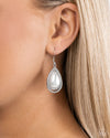 Effortless Elegance - White Earrings - Paparazzi Accessories