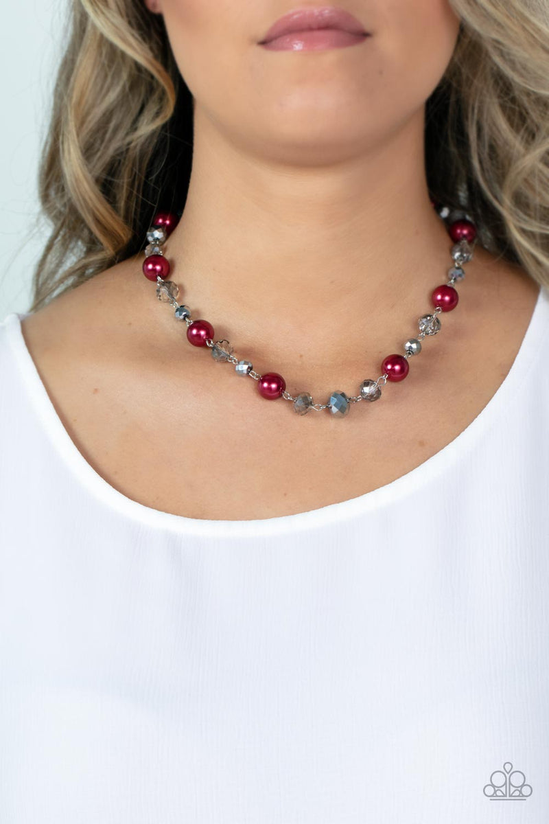 Decked Out Dazzle - Red Necklace - Paparazzi Accessories