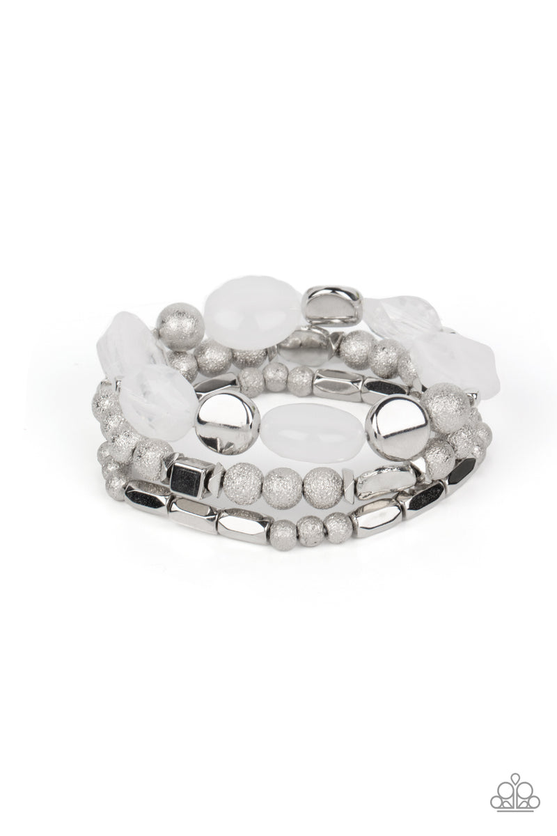 Marina Magic- White Bracelet - Paparazzi Accessories