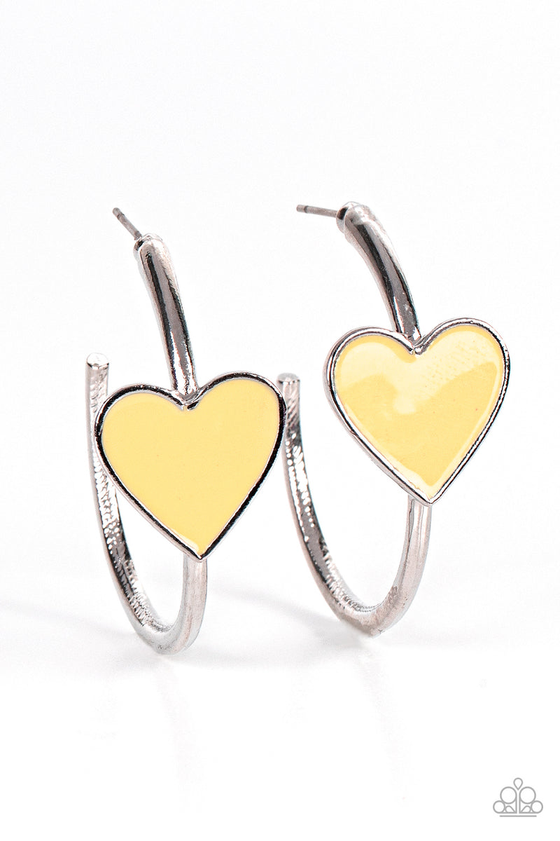 Kiss Up - Yellow Earrings - Paparazzi Accessories