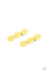five-dollar-jewelry-charismatically-citrus-yellow-hair clip-paparazzi-accessories