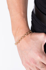 Intrepid Method - Gold Mens Bracelet - Paparazzi Accessories