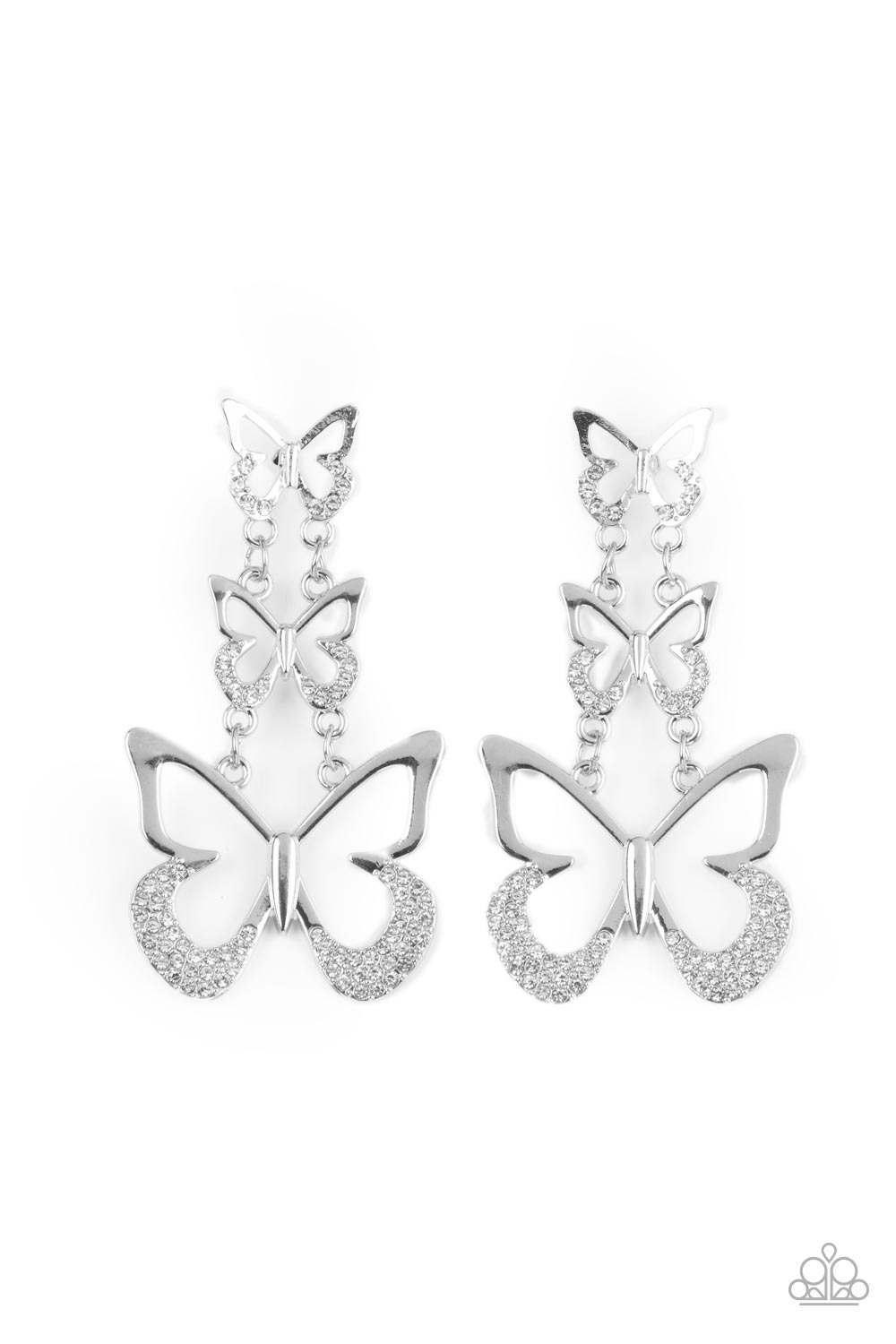 five-dollar-jewelry-flamboyant-flutter-white-post earrings-paparazzi-accessories
