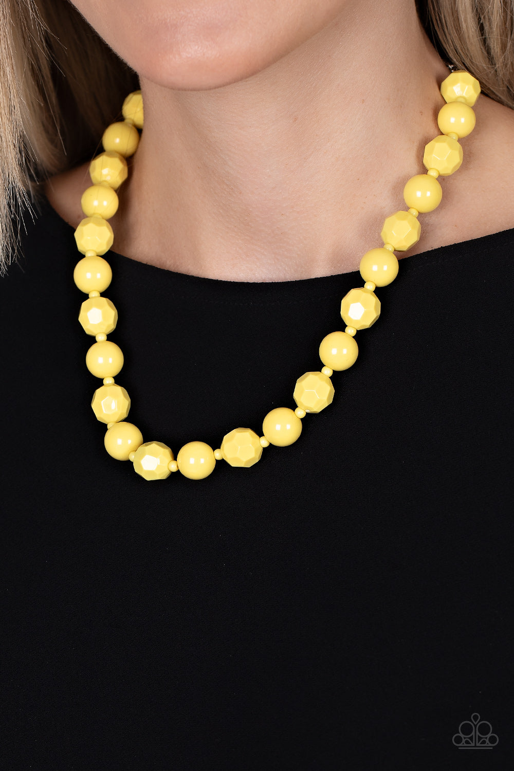 Popping Promenade - Yellow Necklace - Paparazzi Accessories