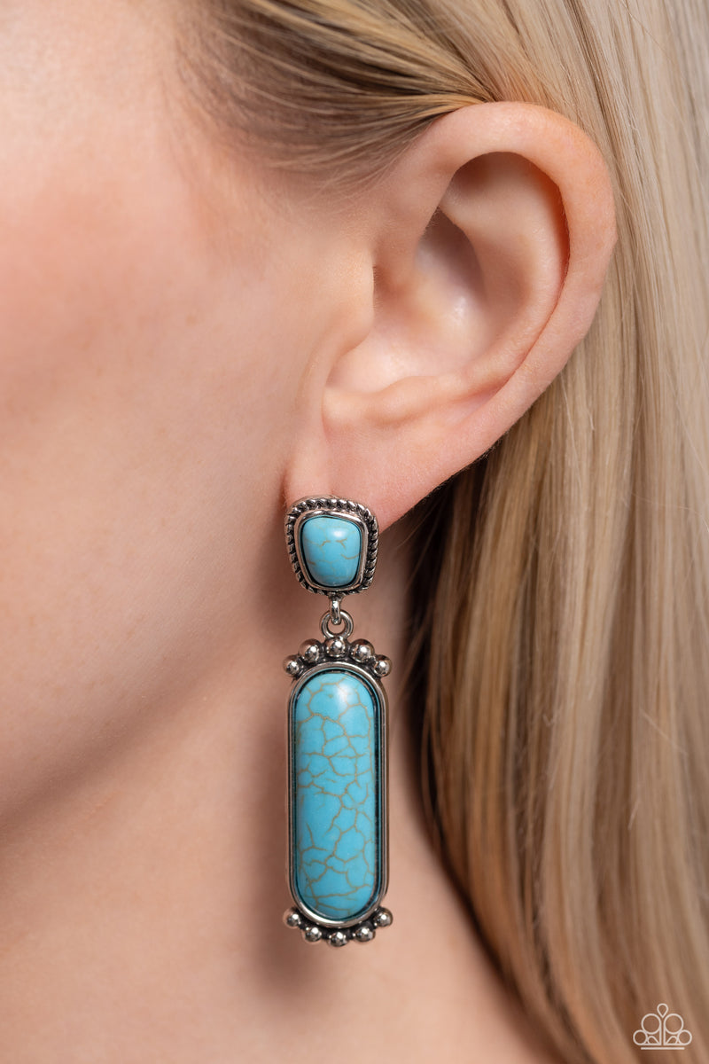 Southern Charm - Blue Post Earrings - Paparazzi Accessories