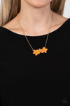 Petunia Picnic - Orange Necklace - Paparazzi Accessories