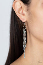 Swing Dance Dazzle - White Earrings - Paparazzi Accessories