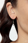 Subtropical Seasons - White Earrings - Paparazzi Accessories