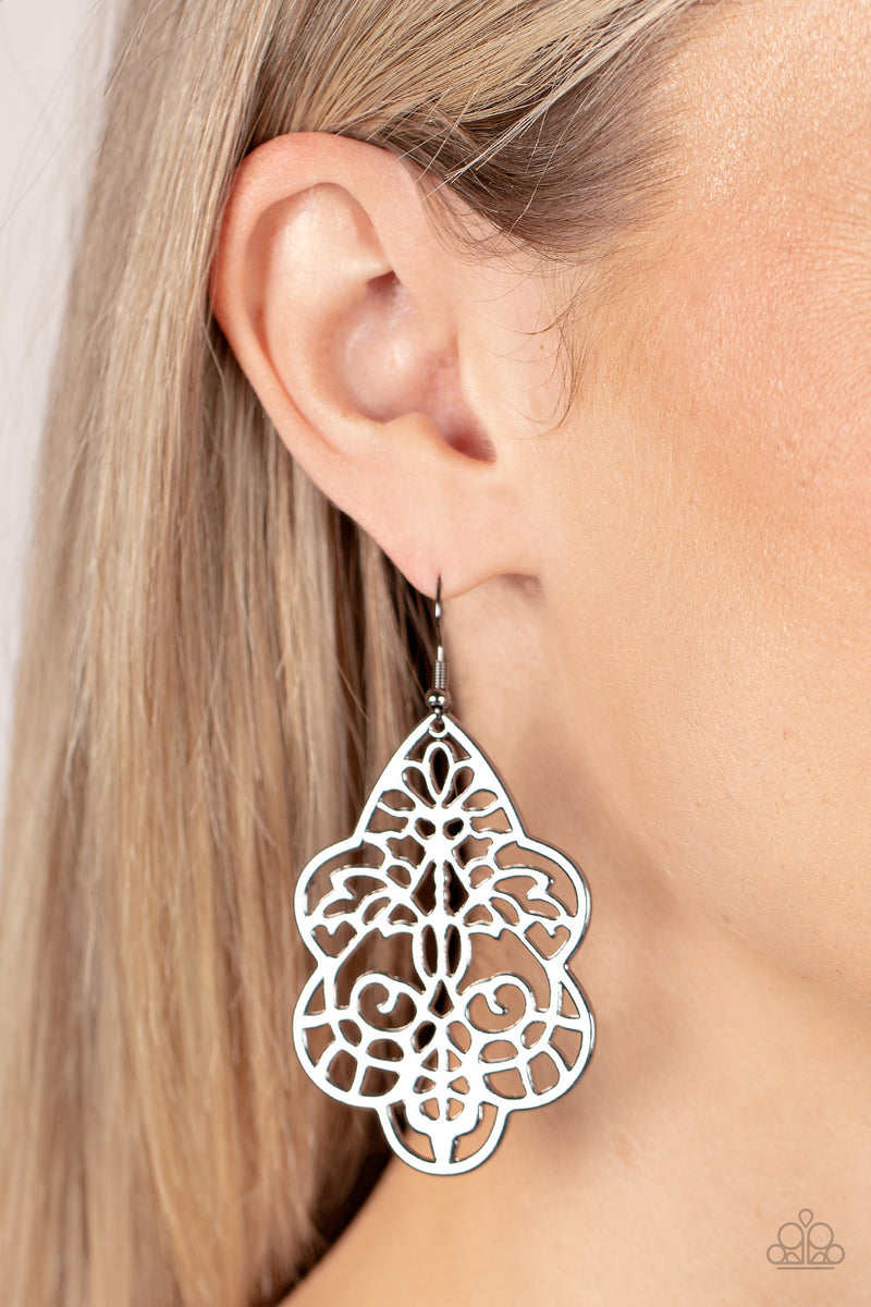 Festive Foliage - Silver Earrings - Paparazzi Accessories