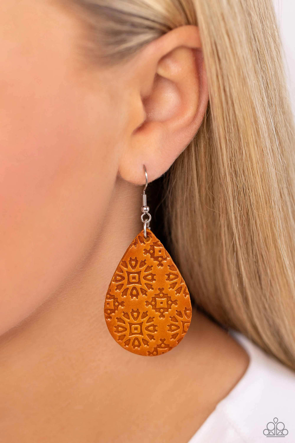 Stylishly Subtropical - Orange Earrings - Paparazzi Accessories