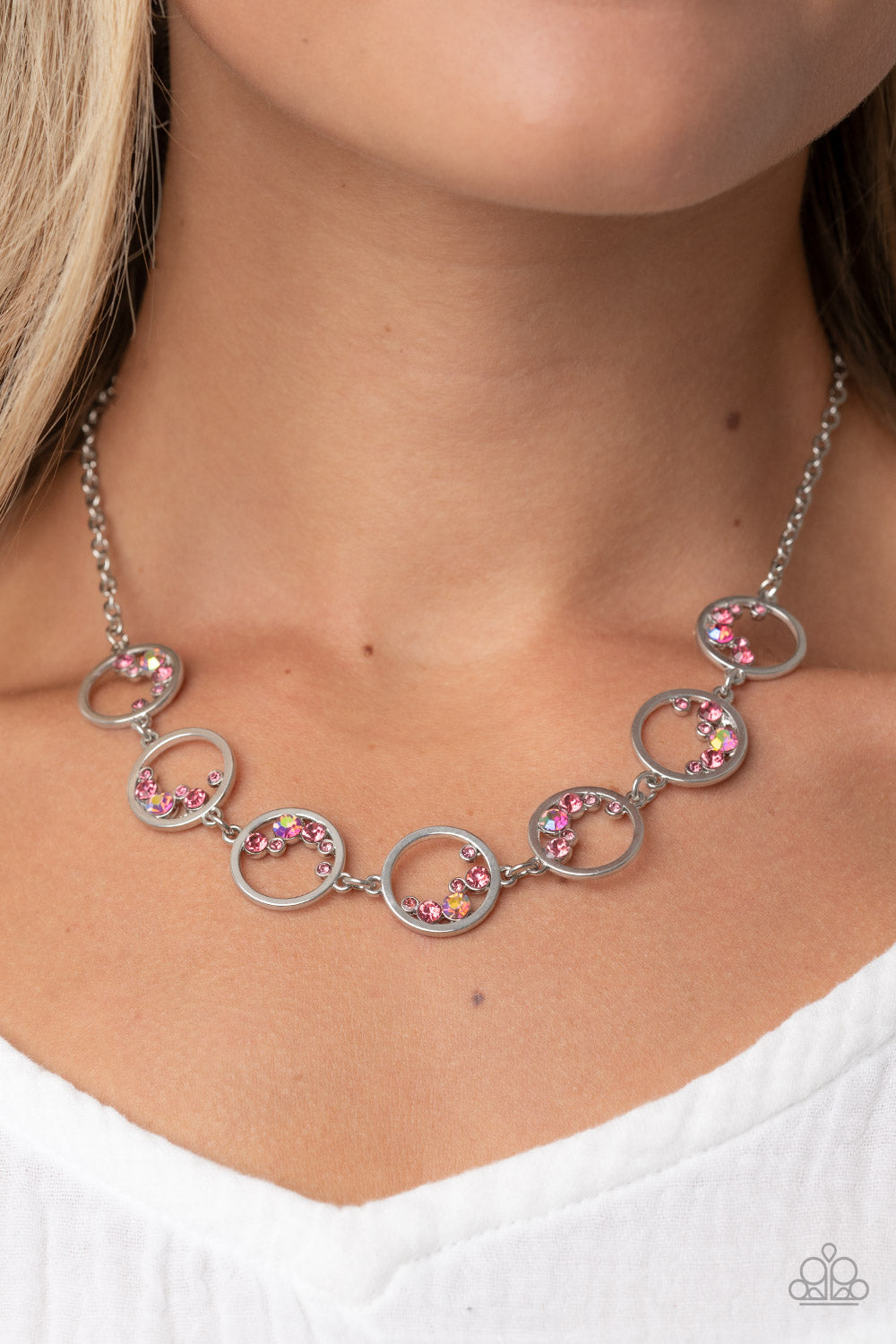 Blissfully Bubbly - Pink Necklace - Paparazzi Accessories