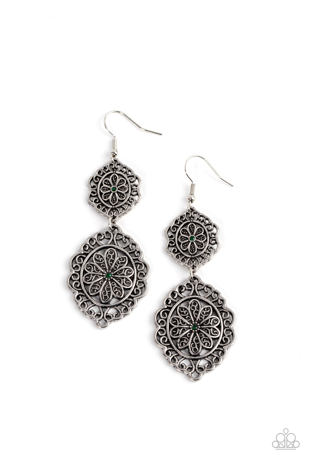 five-dollar-jewelry-floral-favorite-green-earrings-paparazzi-accessories