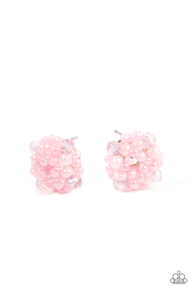 five-dollar-jewelry-bunches-of-bubbly-pink-post earrings-paparazzi-accessories