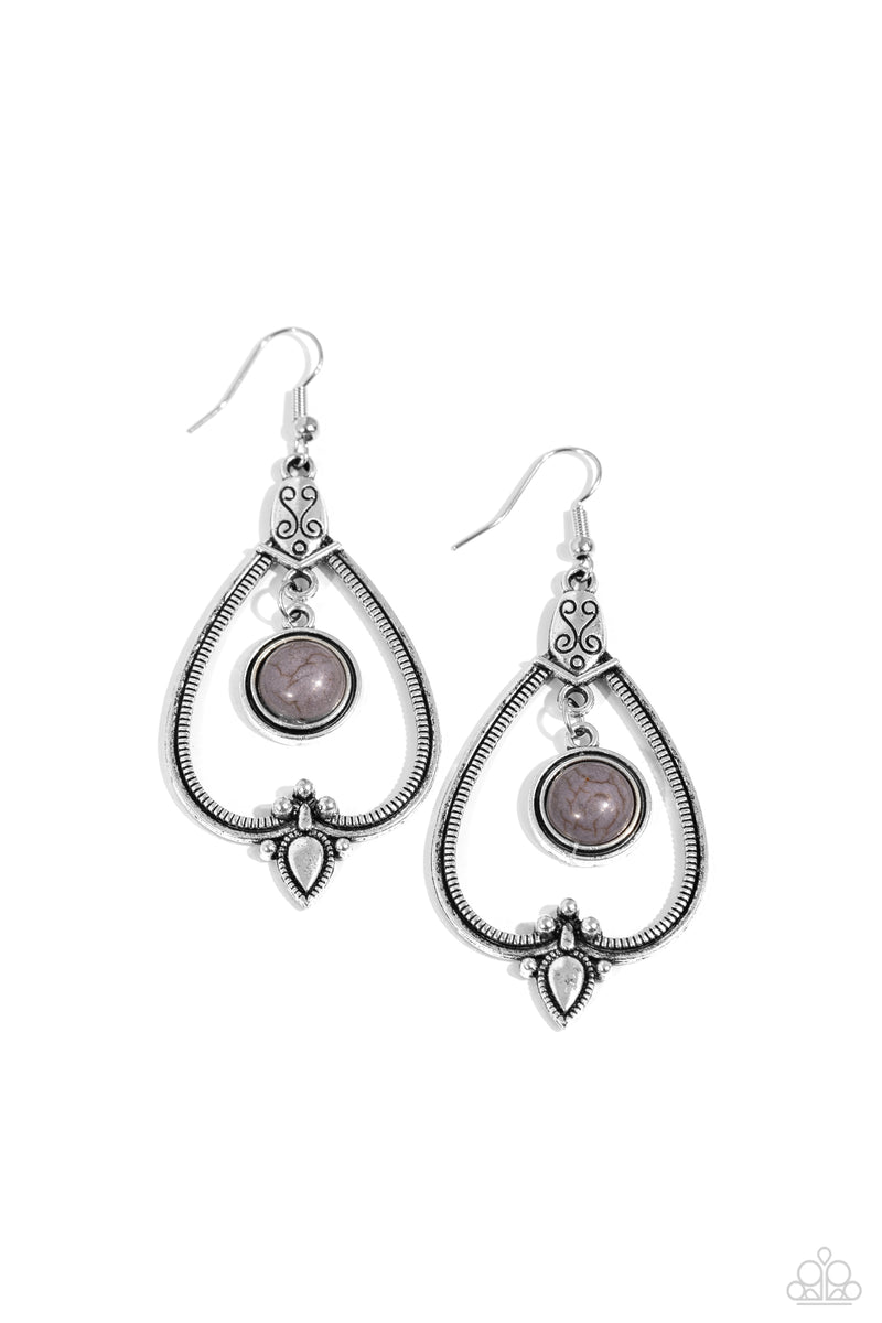 Rocky Mountain Royalty - Silver Earrings - Paparazzi Accessories