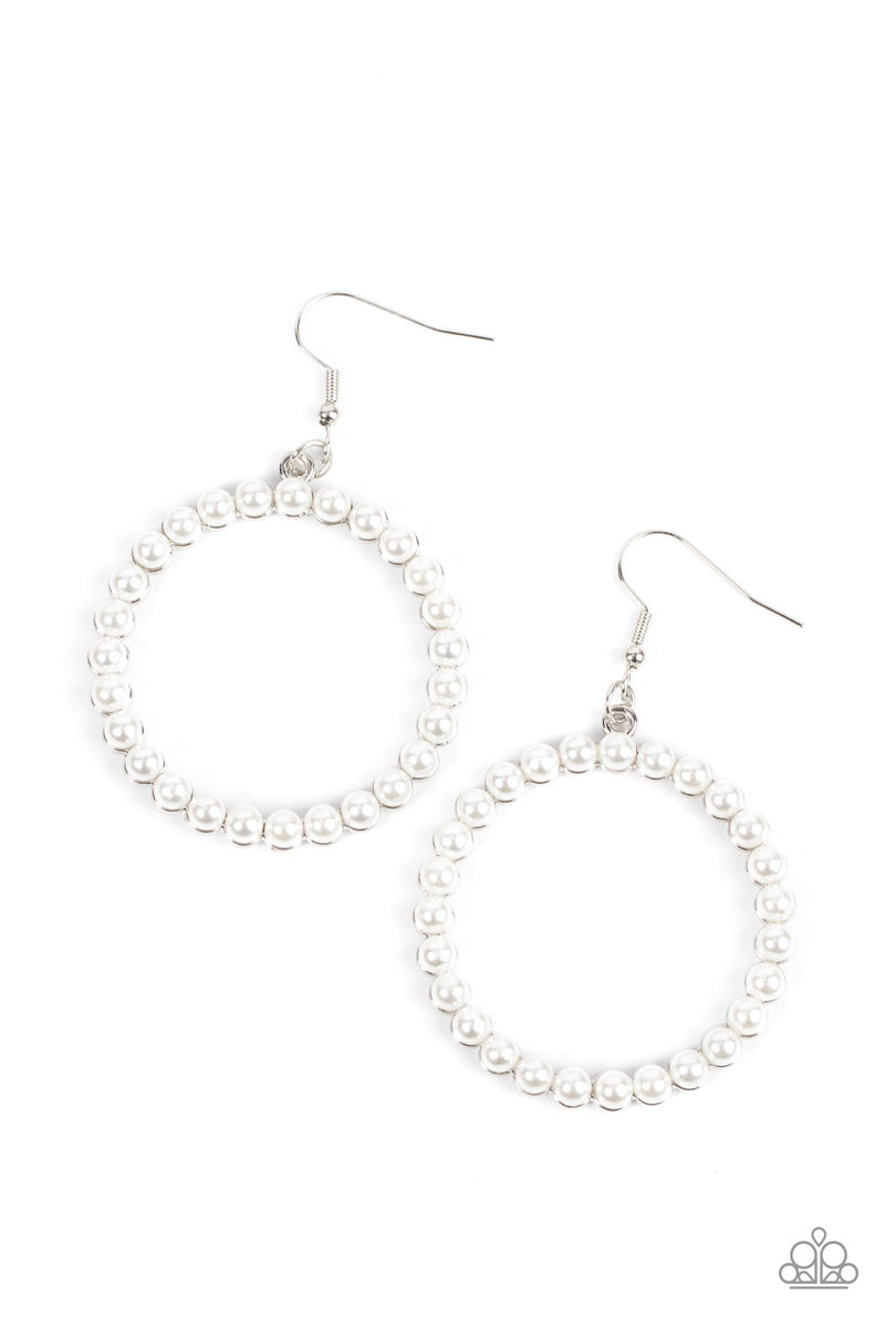 Can I Get A Hallelujah - White Earrings - Paparazzi Accessories