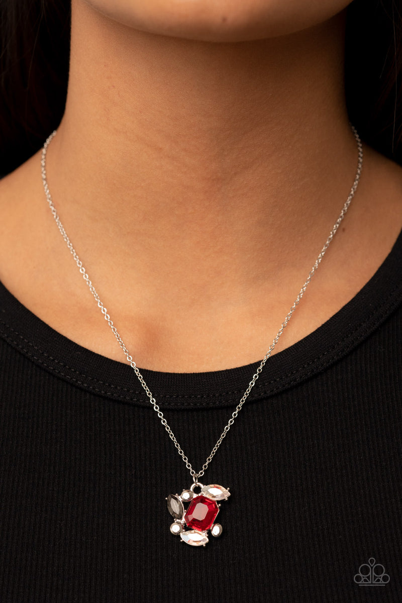 Prismatic Projection - Red Necklace - Paparazzi Accessories