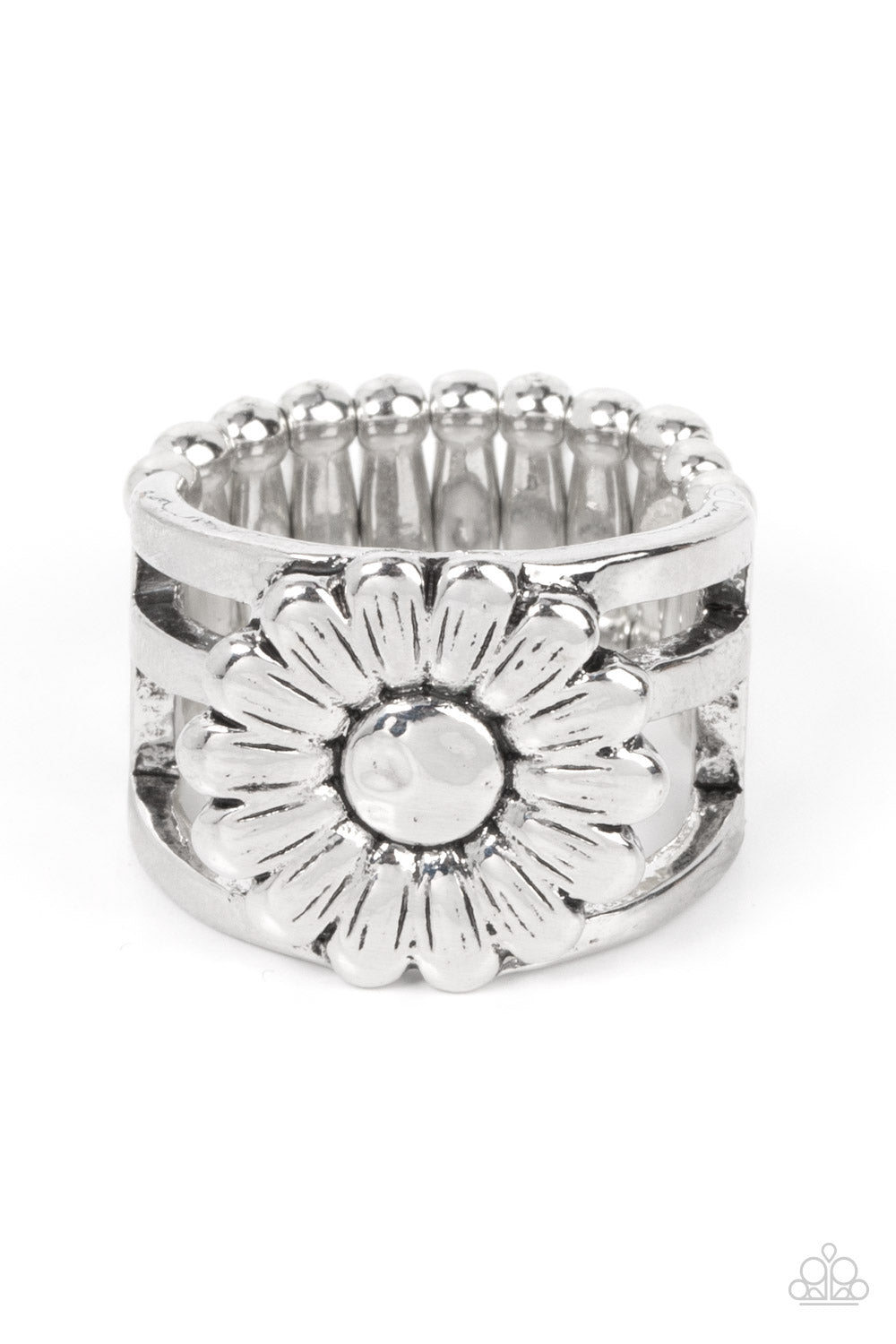 five-dollar-jewelry-roadside-daisies-silver-ring-paparazzi-accessories