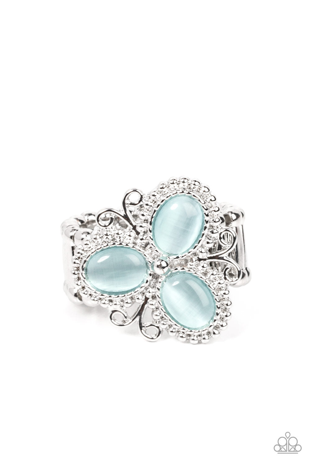 five-dollar-jewelry-bewitched-blossoms-blue-ring-paparazzi-accessories
