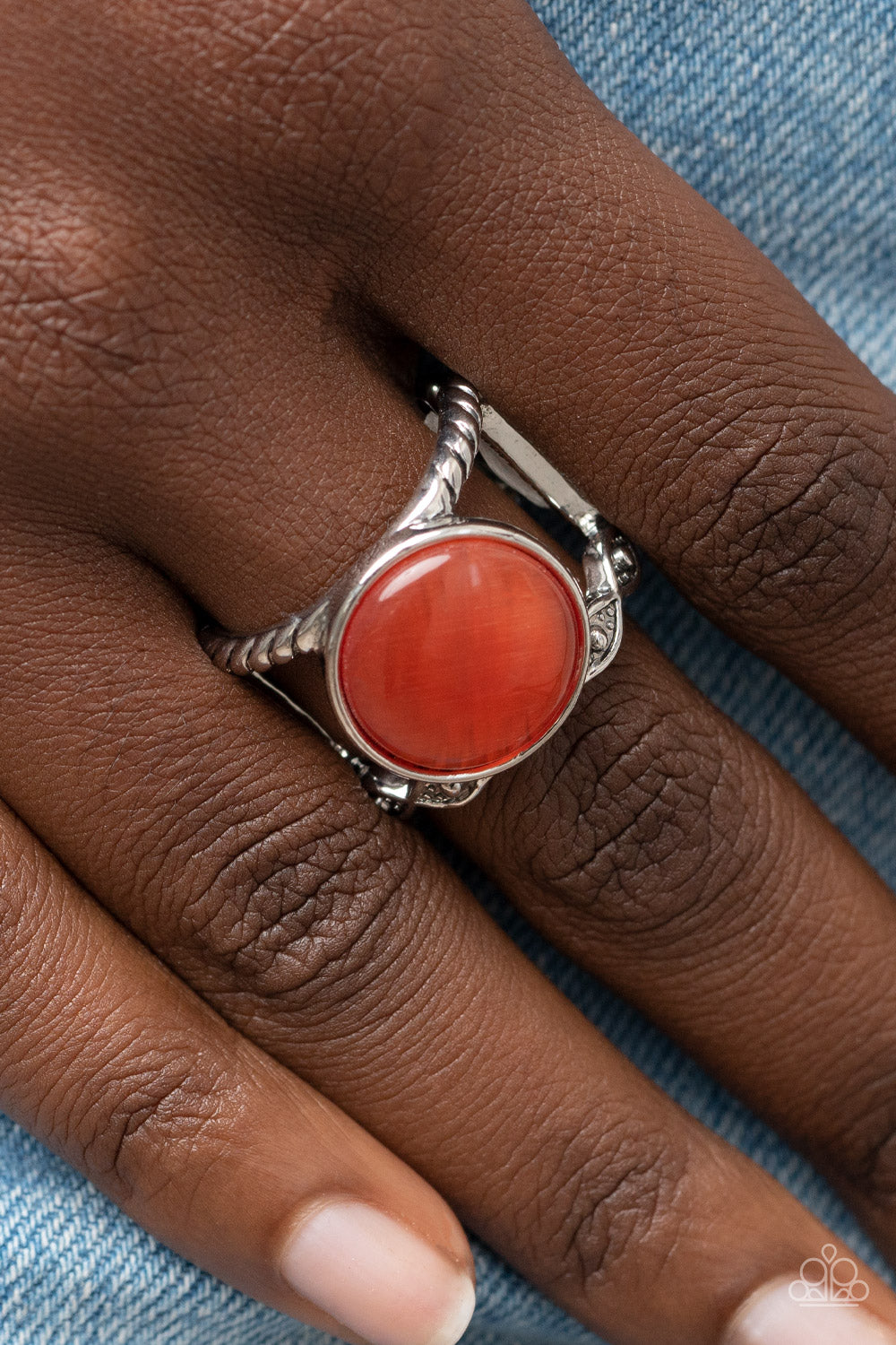 Clairvoyantly Cats Eye - Orange Ring - Paparazzi Accessories
