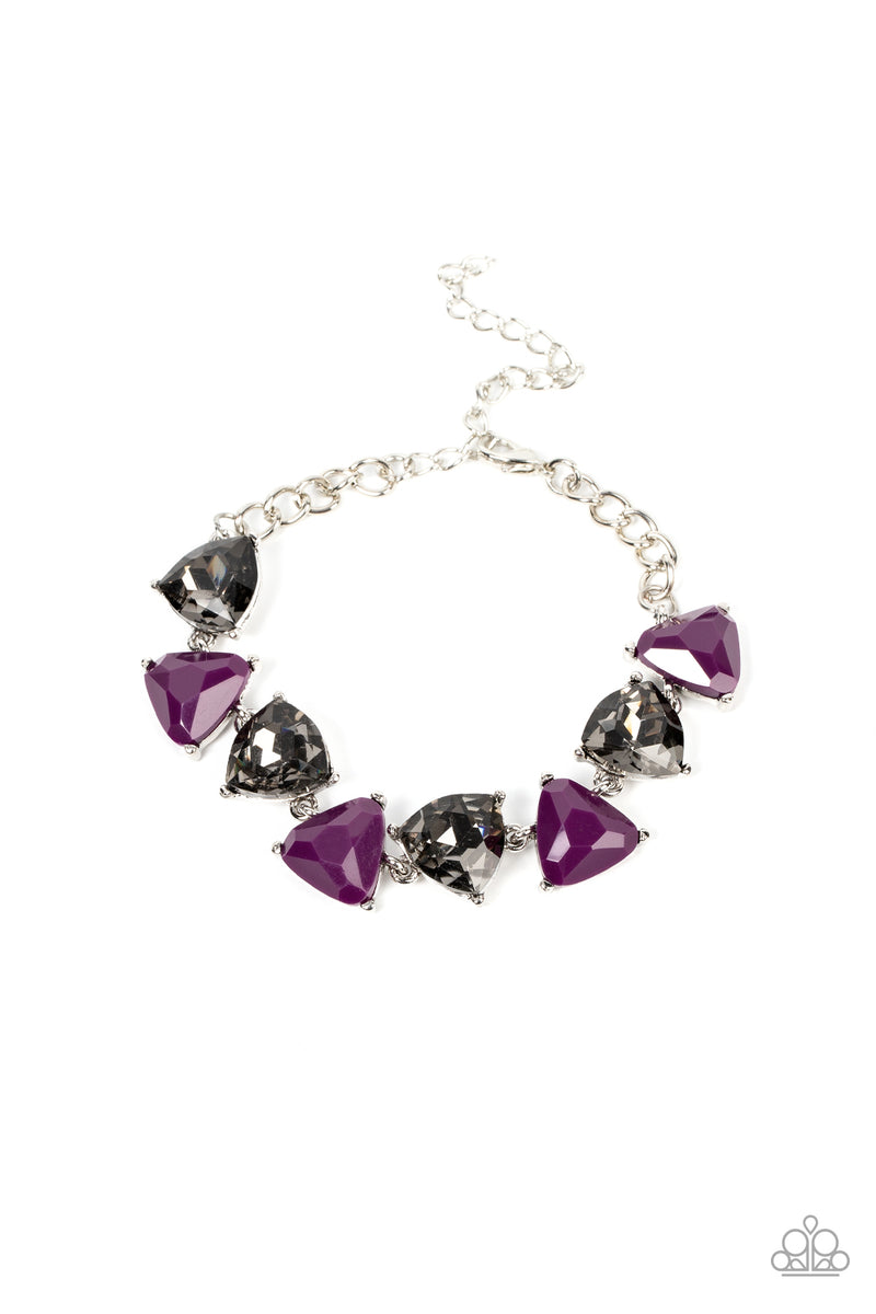 Pumped up Prisms - Purple Bracelet - Paparazzi Accessories