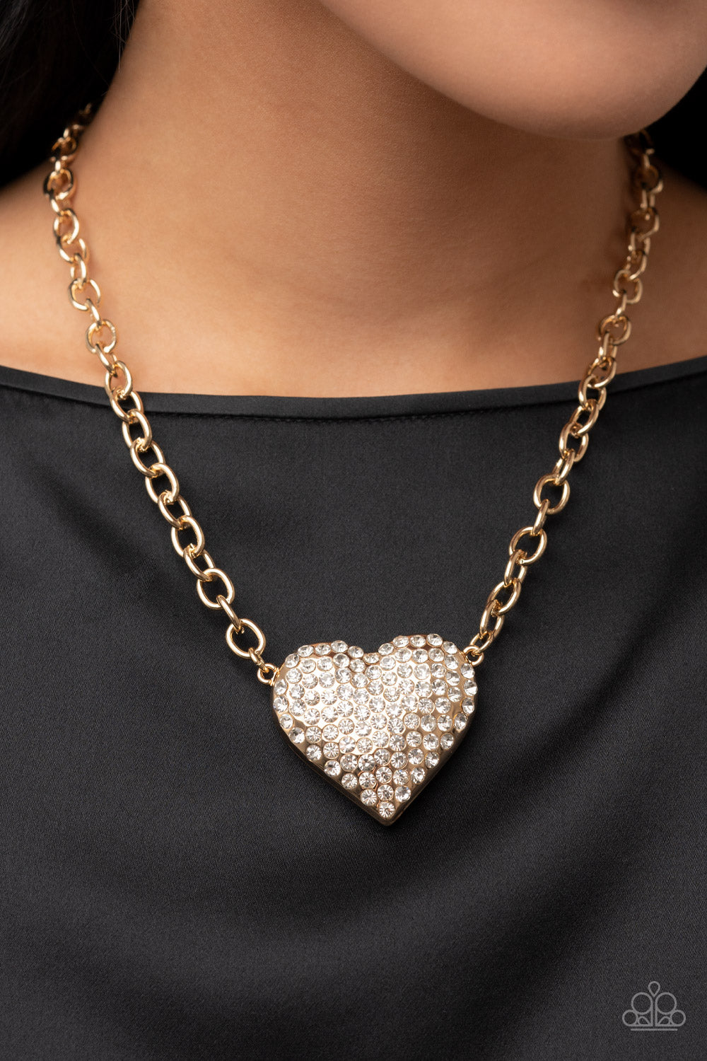 Heartbreakingly Blingy - Gold Necklace - Paparazzi Accessories