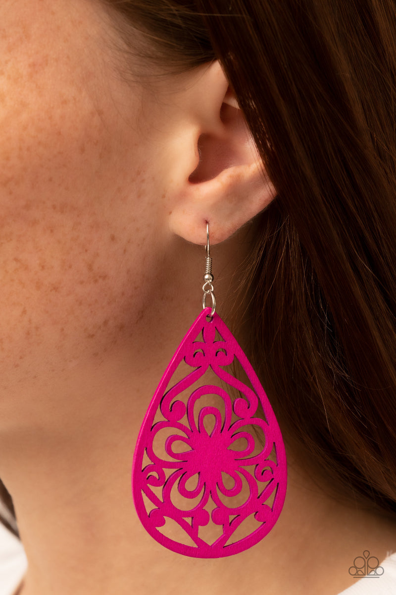 Marine Eden - Pink Earrings - Paparazzi Accessories