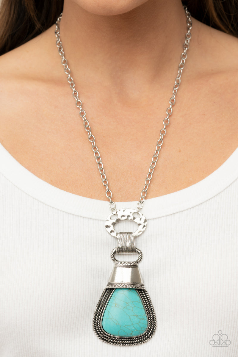 Rodeo Royale - Blue Necklace - Paparazzi Accessories