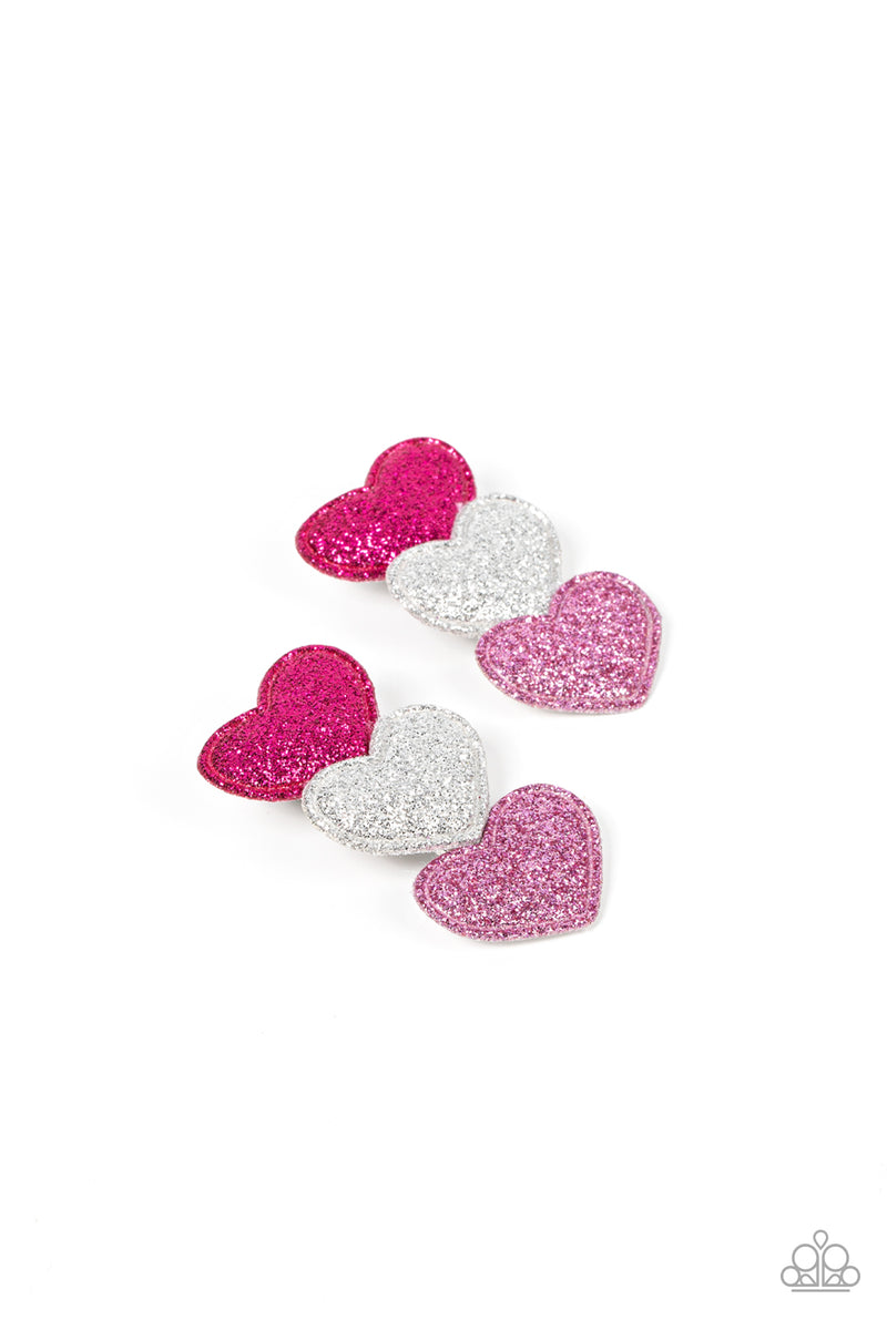 Love at First SPARKLE - Multi/Pink Hair Clip - Paparazzi Accessories