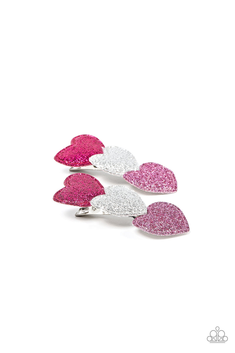 Love at First SPARKLE - Multi/Pink Hair Clip - Paparazzi Accessories