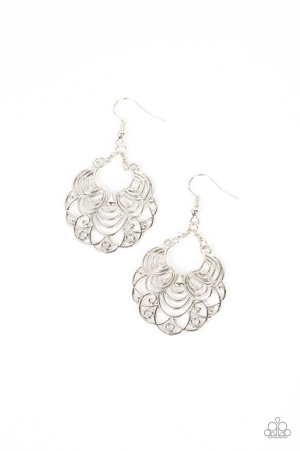 five-dollar-jewelry-frilly-finesse-silver-earrings-paparazzi-accessories