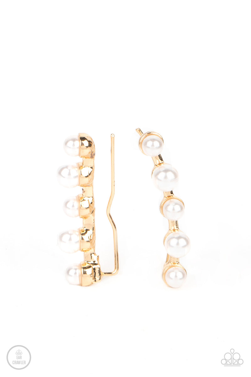 Drop-Top Attitude - Gold Post Earrings - Paparazzi Accessories