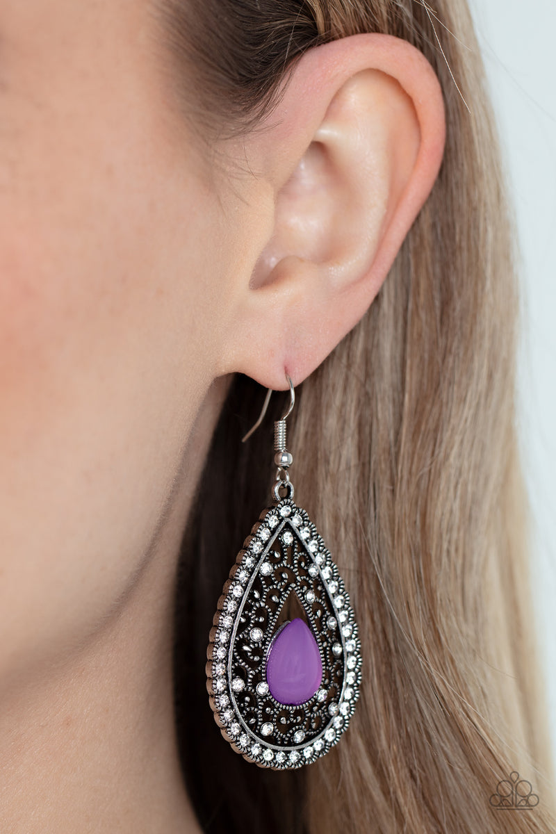 Cloud Nine Couture - Purple Earrings - Paparazzi Accessories