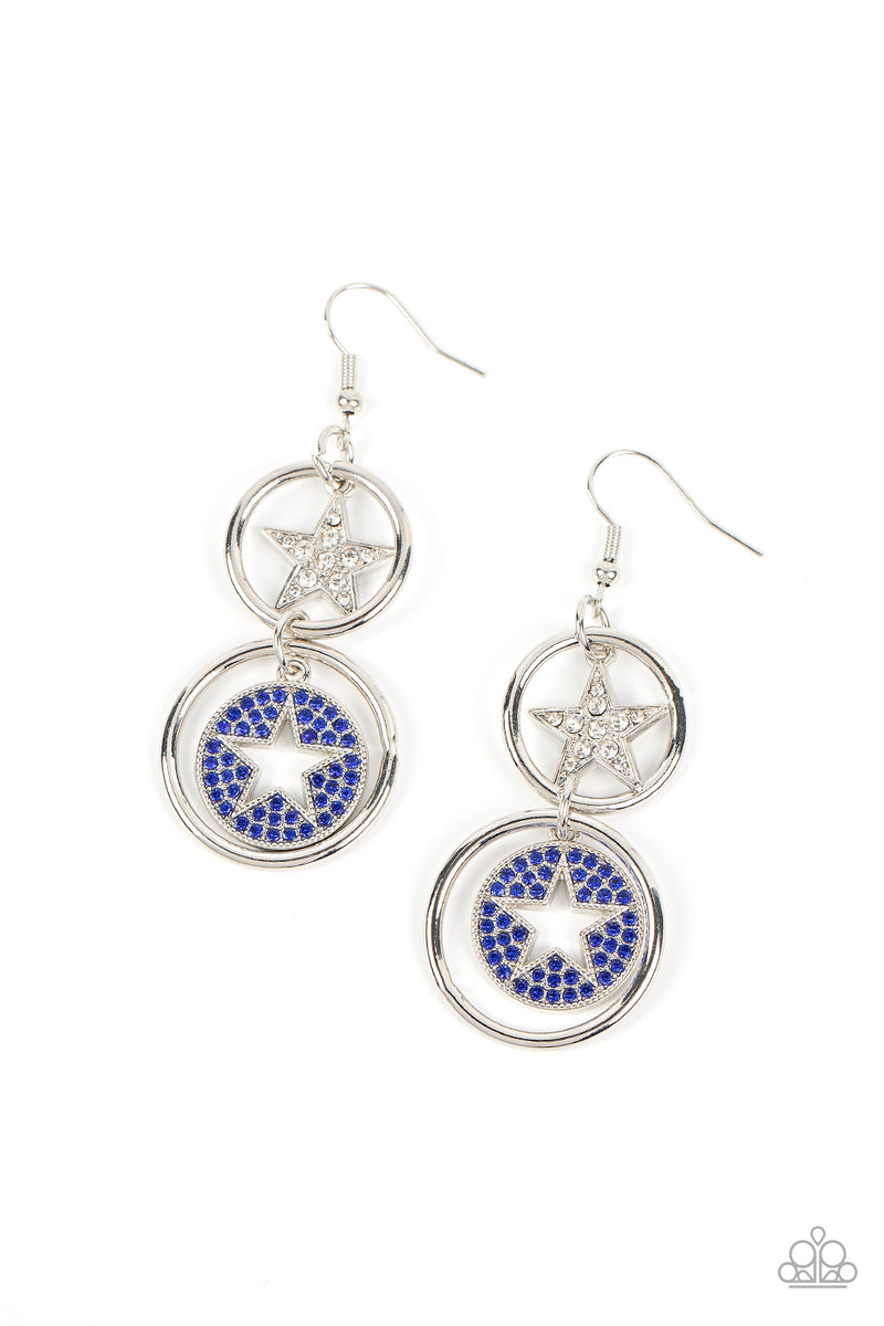 Liberty and SPARKLE for All - Blue Earrings - Paparazzi Accessories