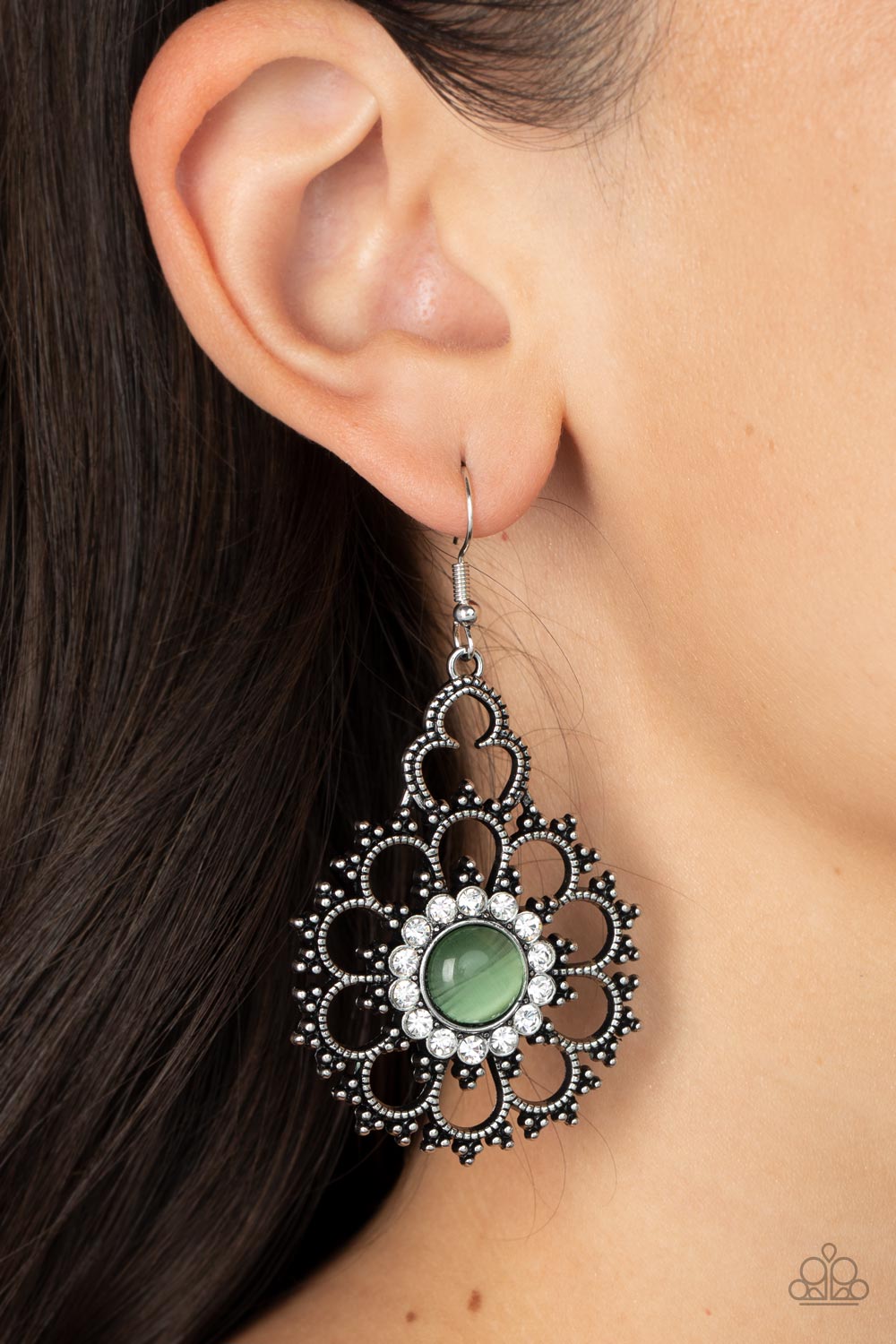 Floral Renaissance - Green Earrings - Paparazzi Accessories