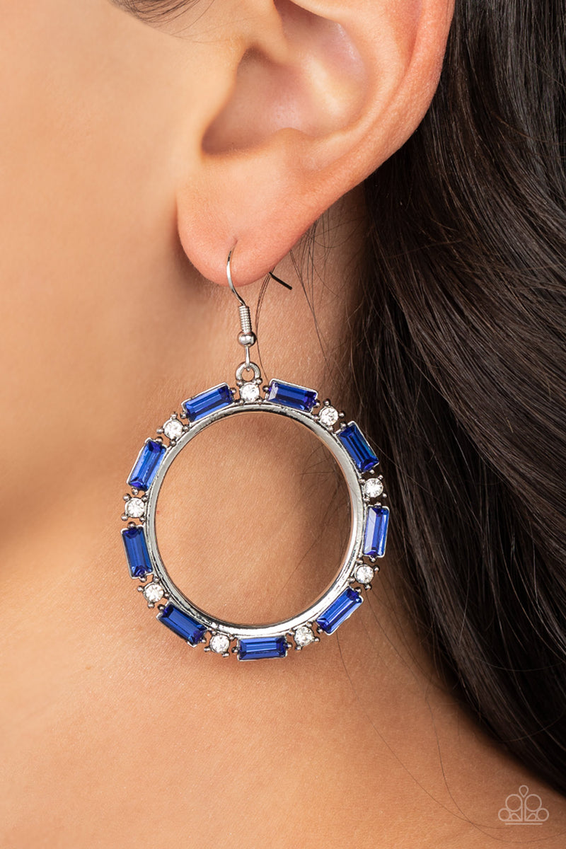 Gritty Glow - Blue Earrings - Paparazzi Accessories